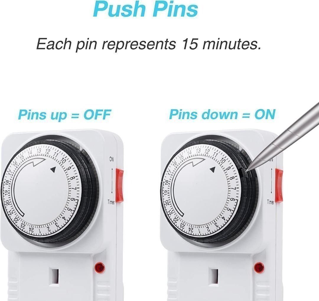 SWITCH TIMER (Category: Electrical, Adaptors & Sockets) located in Singapore. Submitted by kkk95 (Listing ID 1331984555, Image 4). Description: [C0372] HBN 24 Hour Programmable Mechanical Timer Plug Switch, Energy Saving UK Plug-in Indoor Timer Socket for Lights, Lamp and Home Appliances (13A/3120W, 2 Pack).