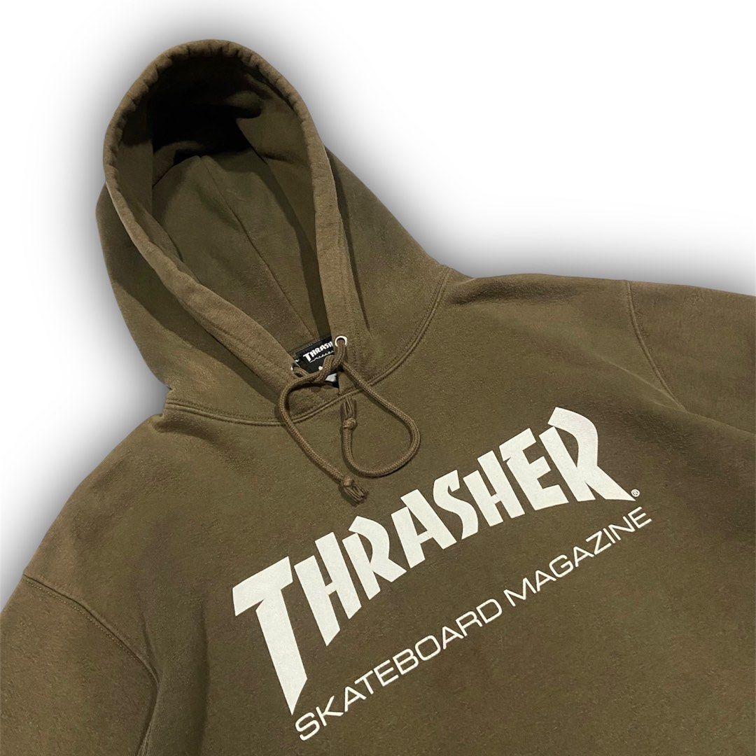 Olive green thrasher hoodie online
