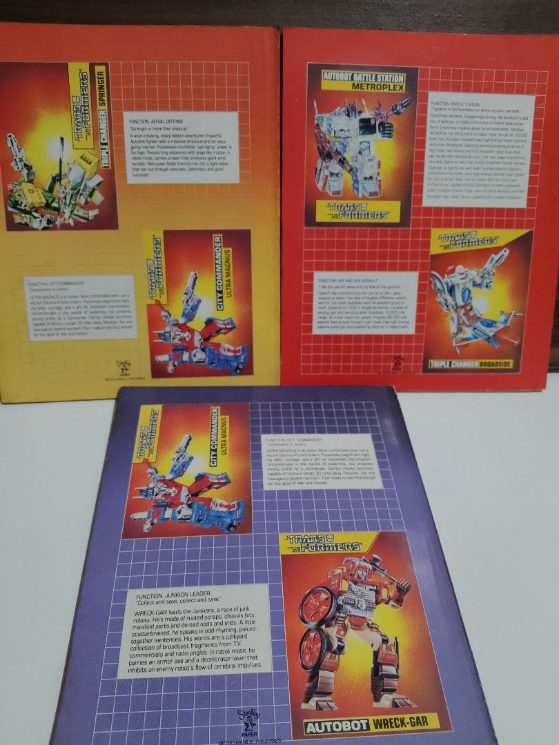 Transformers G1 (1986 Hasbro Inc.) Notebook By Sterling Philippines (Category: Stationery & School Supplies) located in Davao. Submitted by jeffsantos (Listing ID 1332094663, Image 2). Description: Take all 3pcs 80 leaves Transformers G1 Notebook by Sterling Philippines Brand new but old stock Free shipping.