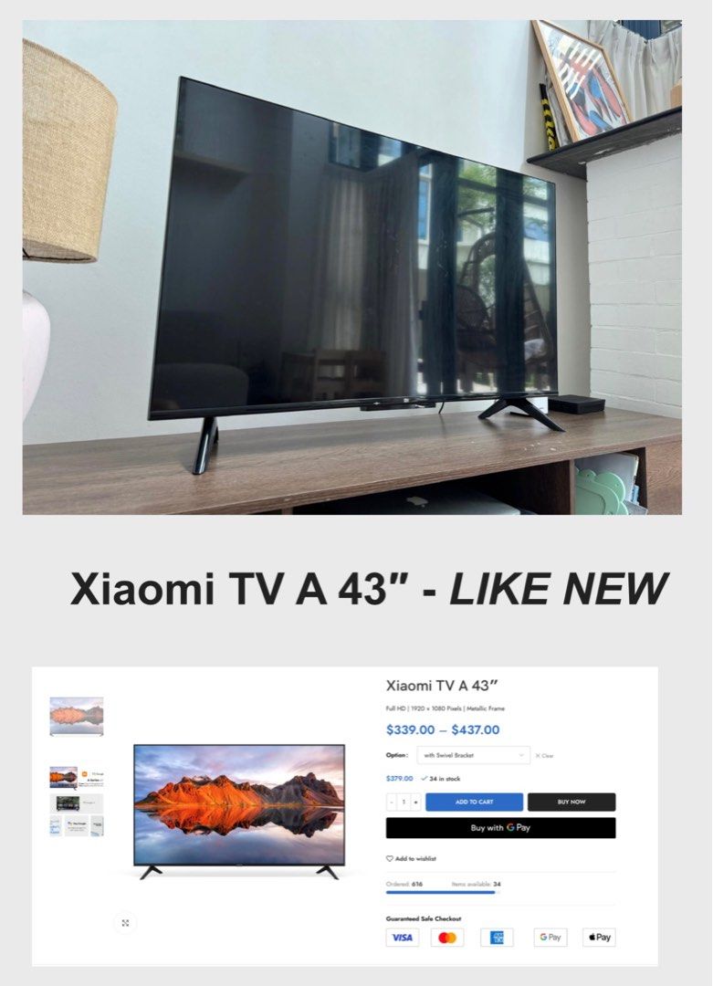 Xiaomi TV A 43 Full HD, TV & Home Appliances, TV & Entertainment, TV on