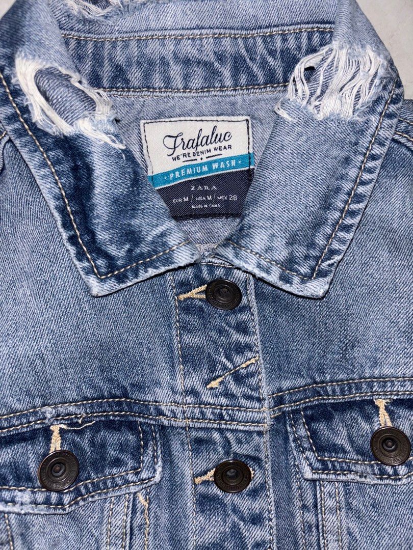 Patch Ripped Jaket Jeans Jeans Sobek Brand Jaket Denim Jual