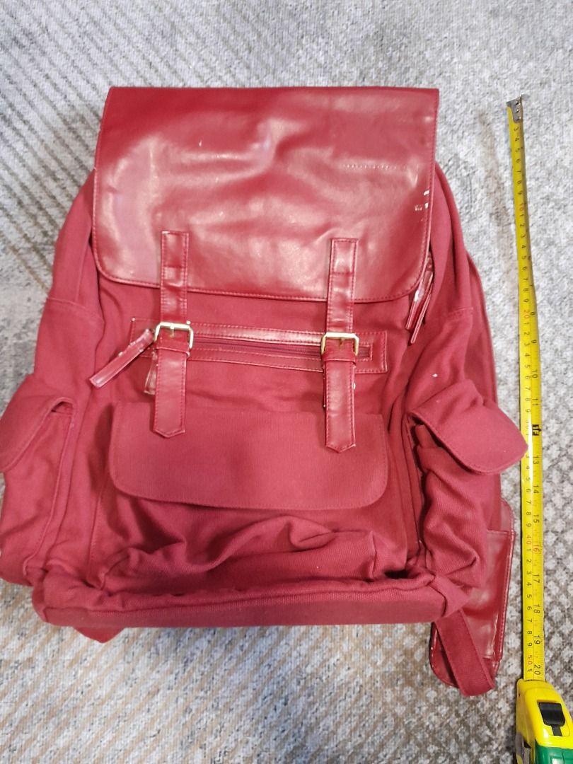 Zero Gravity Red Mono Rucksack / Men's Bag / Men's Backpack (Category: Backpacks) located in Kawit. Submitted by namhyunje (Listing ID 1331964633, Image 2). Description: Zero Gravity Red Mono Rucksack / Men's Bag / Men's Backpack Rucksack made from red canvas textile and red synthetic leather. Main inner compartment with zipper closure, inside pocket and laptop sleeve pocket, double magnetic strap closure, adjustable leather shoulder straps with 
