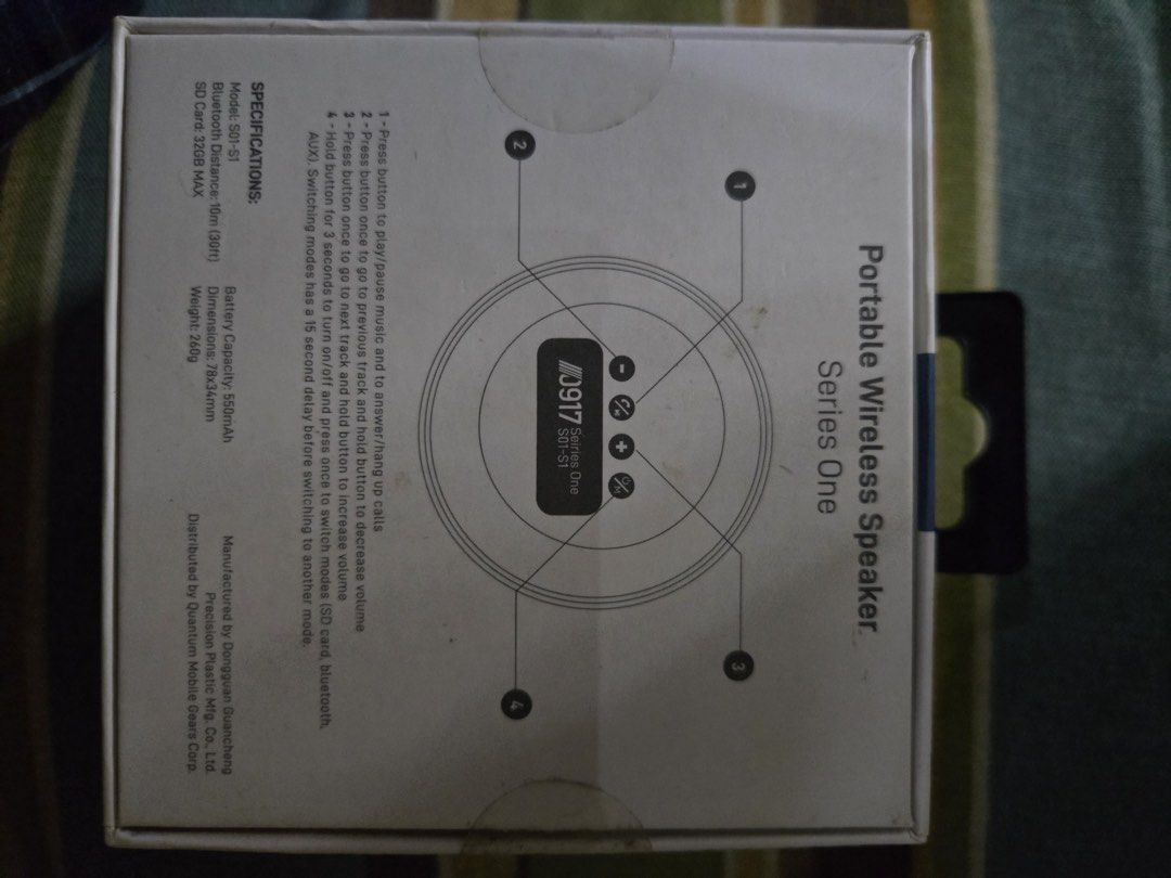 0917 Series One Bluetooth Speaker (Category: Soundbars, Speakers & Amplifiers) located in Las Pinas. Submitted by royalfalcon_8f908d (Listing ID 1332243810, Image 2). Description: For Sale: Brand New 0917 Series One Bluetooth Speaker. I received this as a freebie and it’s still sealed in the original box. Location: Las Piñas I can meet you at the following locations: SM Southmall Alabang Town Center Evia Lifestyle Center Alabang West Parade Festi