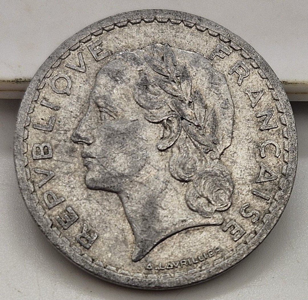 1949年法國5法郎/Circulation coins, 興趣及遊戲, 收藏品及紀念品, 錢幣- Carousell