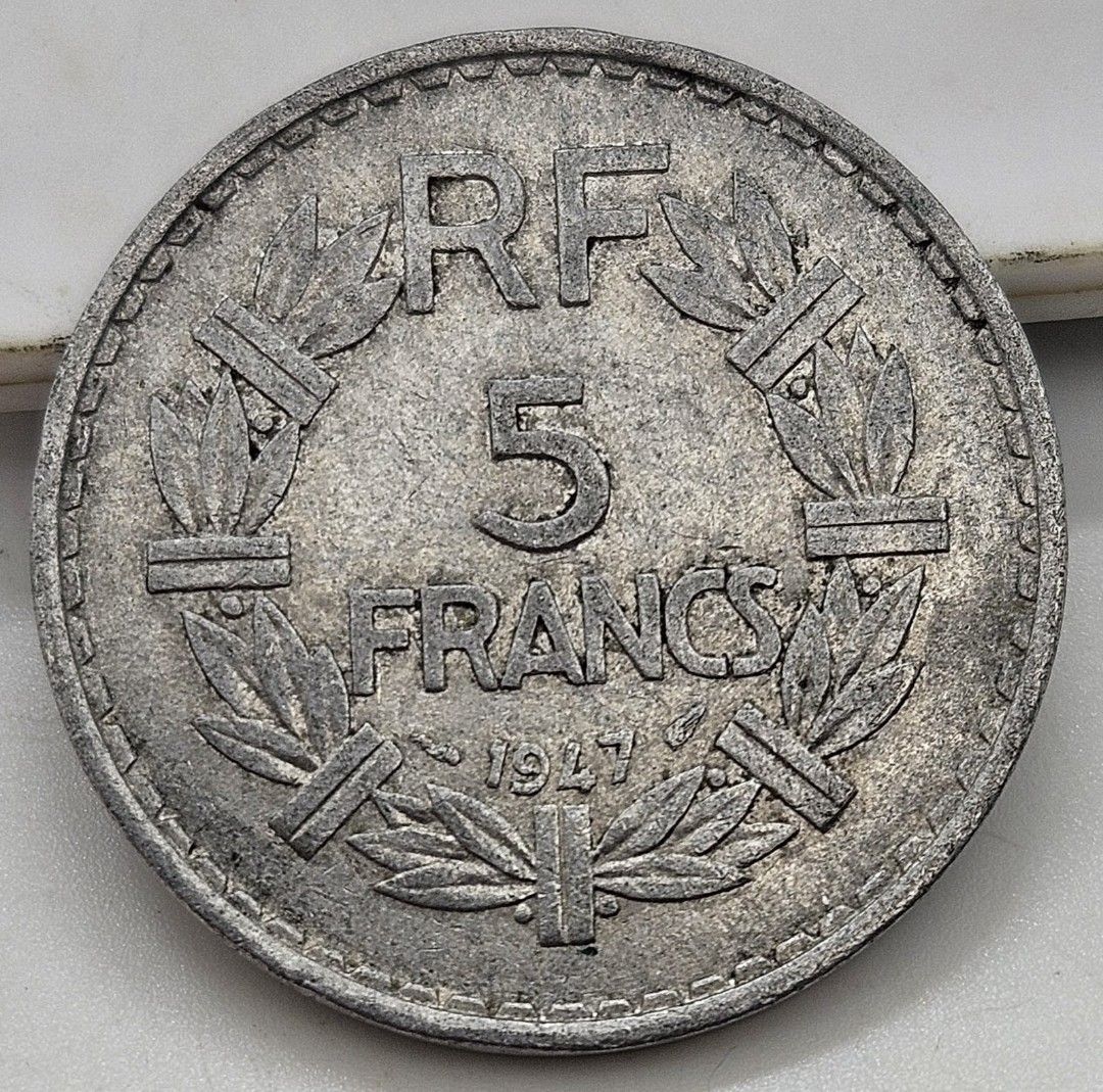 1949年法國5法郎/Circulation coins, 興趣及遊戲, 收藏品及紀念品, 錢幣- Carousell
