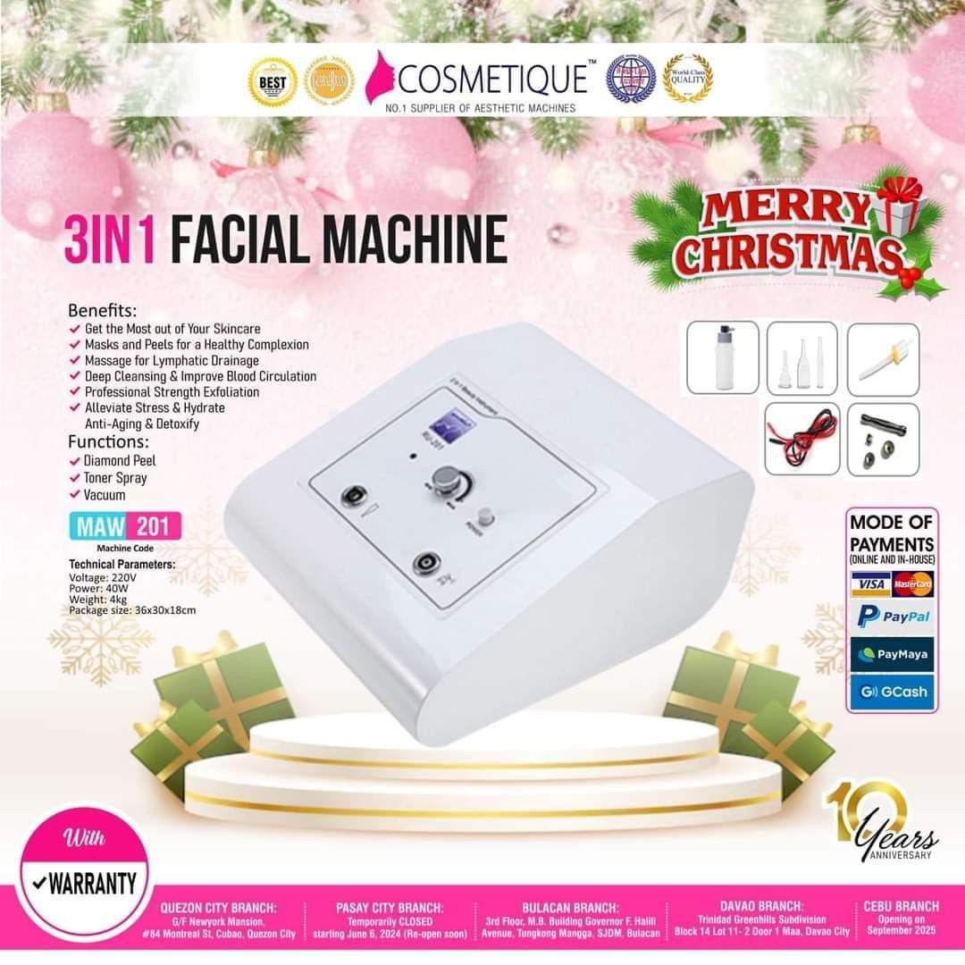 3 in 1 Facial Machine (Category: Face Care) located in Quezon City. Submitted by mlacosmetiquenoime (Listing ID 1332222083, Image 1). Description: .