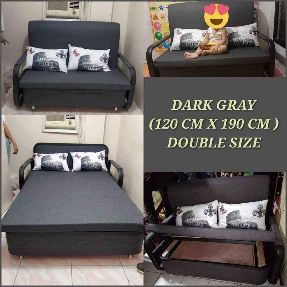 3 in 1 Sofa bed with Storage and 2pcs pillows (Double size) (Category: Sofas) located in Pasay City. Submitted by joyful_mayette (Listing ID 1332237401, Image 3). Description: On Hand‼️ On Hand‼️ On hand‼️ Ready for Deliver 3 in 1 Sofa bed with Storage and 2pcs pillows (Double size) Price: 10,500 Queen Size (120x190cm) Available Colors: Light Gray and Dark Gray 📌 Actual Picture Posted 📌 100% Brand new 📌 High quality 📌 500 kgs Maximum Weight C