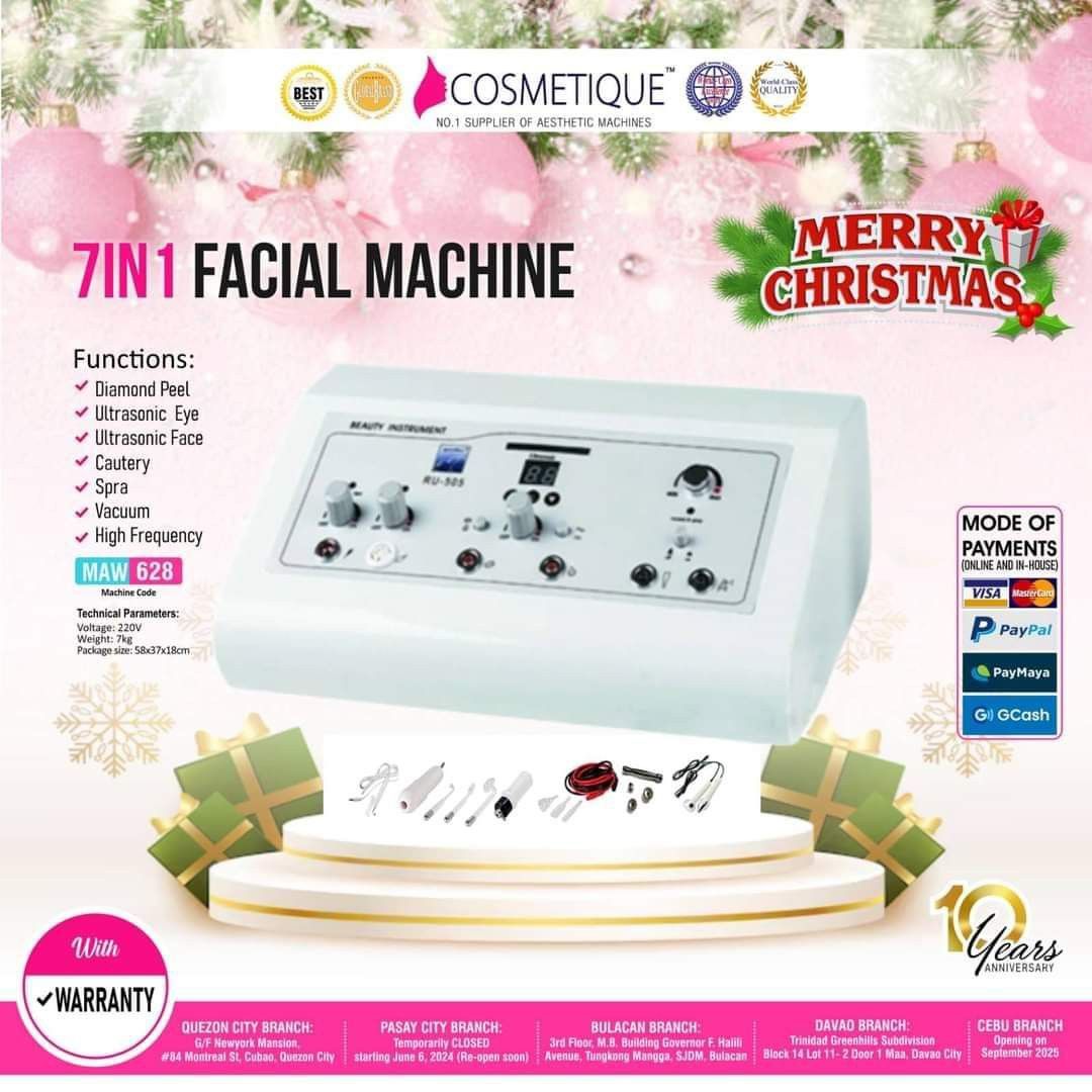 7 in 1 Facial Machine (Category: Face Care) located in Quezon City. Submitted by mlacosmetiquenoime (Listing ID 1332221827, Image 1). Description: .