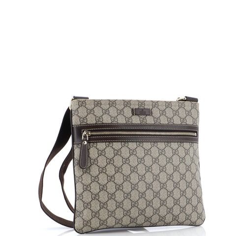 Gucci Flat Messenger Bag GG Coated Canvas Medium