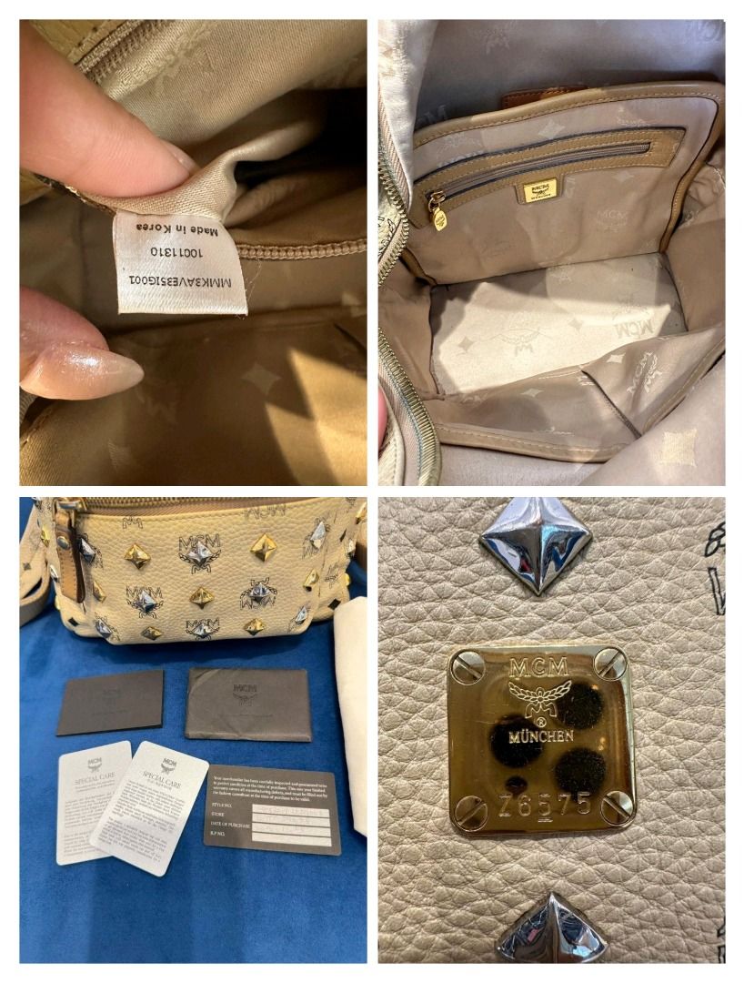 💋 MCM Visetos Small Stud Side Stark Backpack (Category: Luxury Bags & Wallets) located in Clarin. Submitted by myclosetph143 (Listing ID 1332152722, Image 2). Description: MCM Visetos Small Stud Side Stark Backpack Complete inclusions Guaranteed Authentic 💯 Like new 14,980p last price.