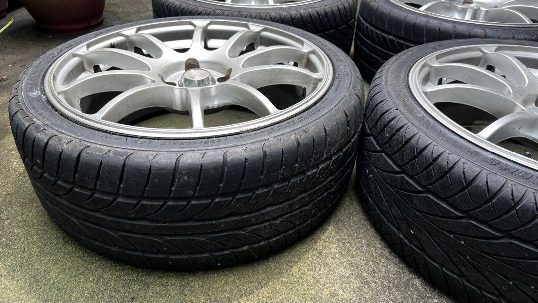 Advan 17s mags with tires, Car Parts & Accessories, Mags and Tires on ...