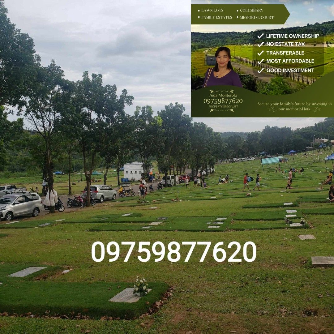 Affordable develop memorial lot in Antipolo Rizal (Category: Memorial Lot) located in Arayat. Submitted by montylaida (Listing ID 1332205195, Image 3). Description: 👉 Offers lawn lots, family estate, and other memorial options 👉 Offers lawn lots, family estate, and other memorial options from different memorial parks in Antipolo. Memorial lots are a great investment because: ✅ High Value Appreciation ✅ NO MAINTENANCE FEE ✅ Well-maintained ✅ Bea