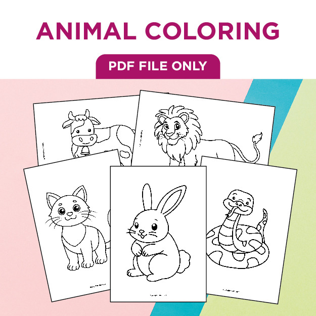 Animal Coloring for Kids [PDF file - Self Printing], Hobbies & Toys ...