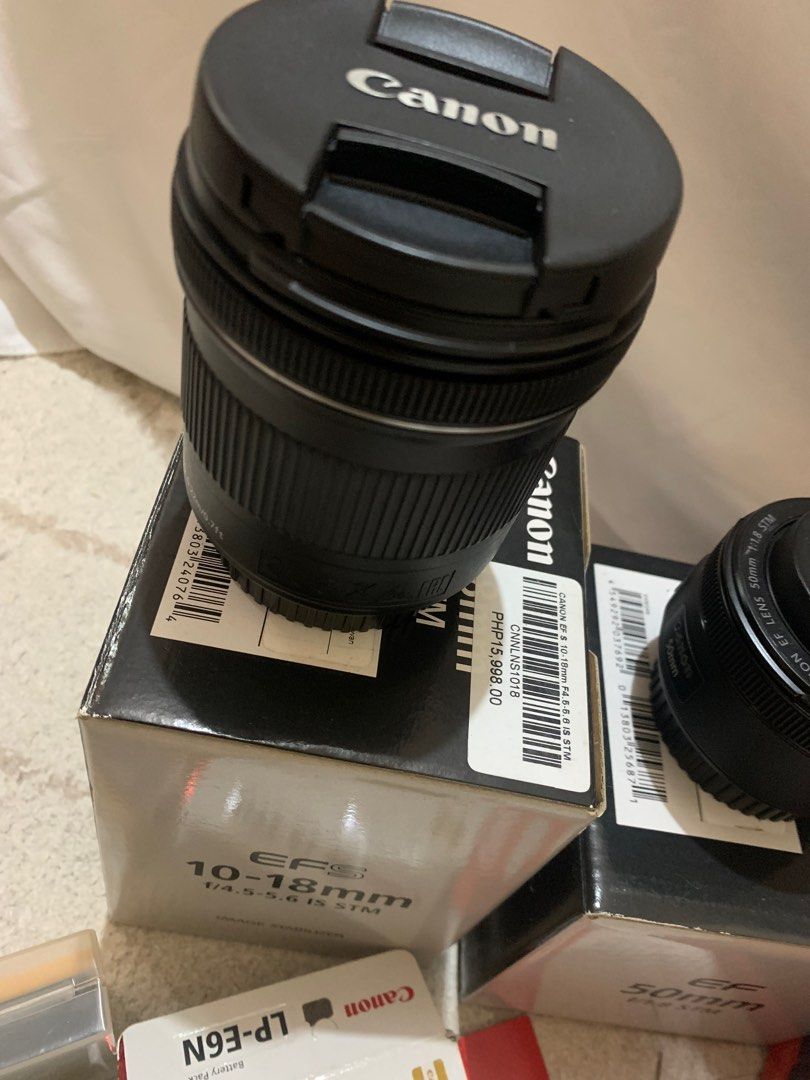 Canon 80D DSLR Camera Set (Category: Cameras) located in Quezon City. Submitted by StylePoise (Listing ID 1332149540, Image 3). Description: CANON EOS 80D FULL CAMERA SET (with box) - (1) Canon 80D Body, (2) batteries, (1) 50mm lens, (1) 10-18mm lens, (1) Kit Lens 18-55mm with hood, screen protector and battery charger. (No SD Card Included) Breakdown (Retail Price - amount bought): EF 50mm - ₱8,498.00 EFS 10-18mm - ₱15,998 Canon 80d with Kit Len