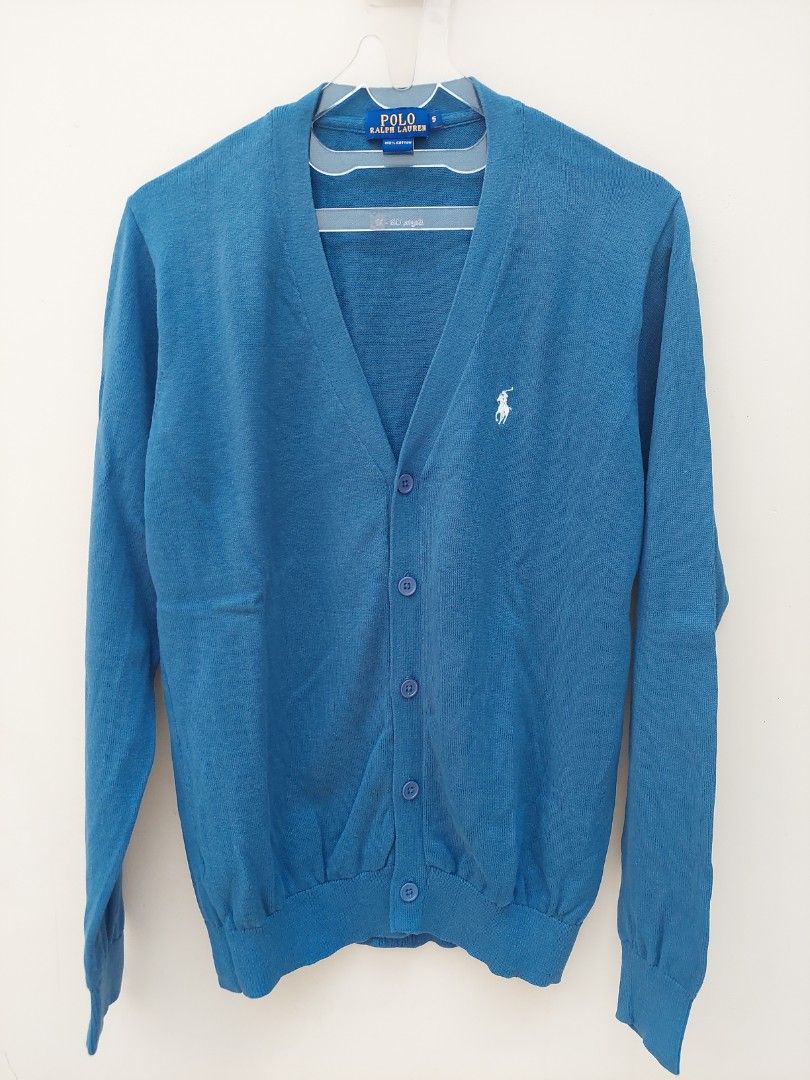 Cardigan POLO biru S, Fesyen Wanita, Pakaian Wanita, Baju Luaran