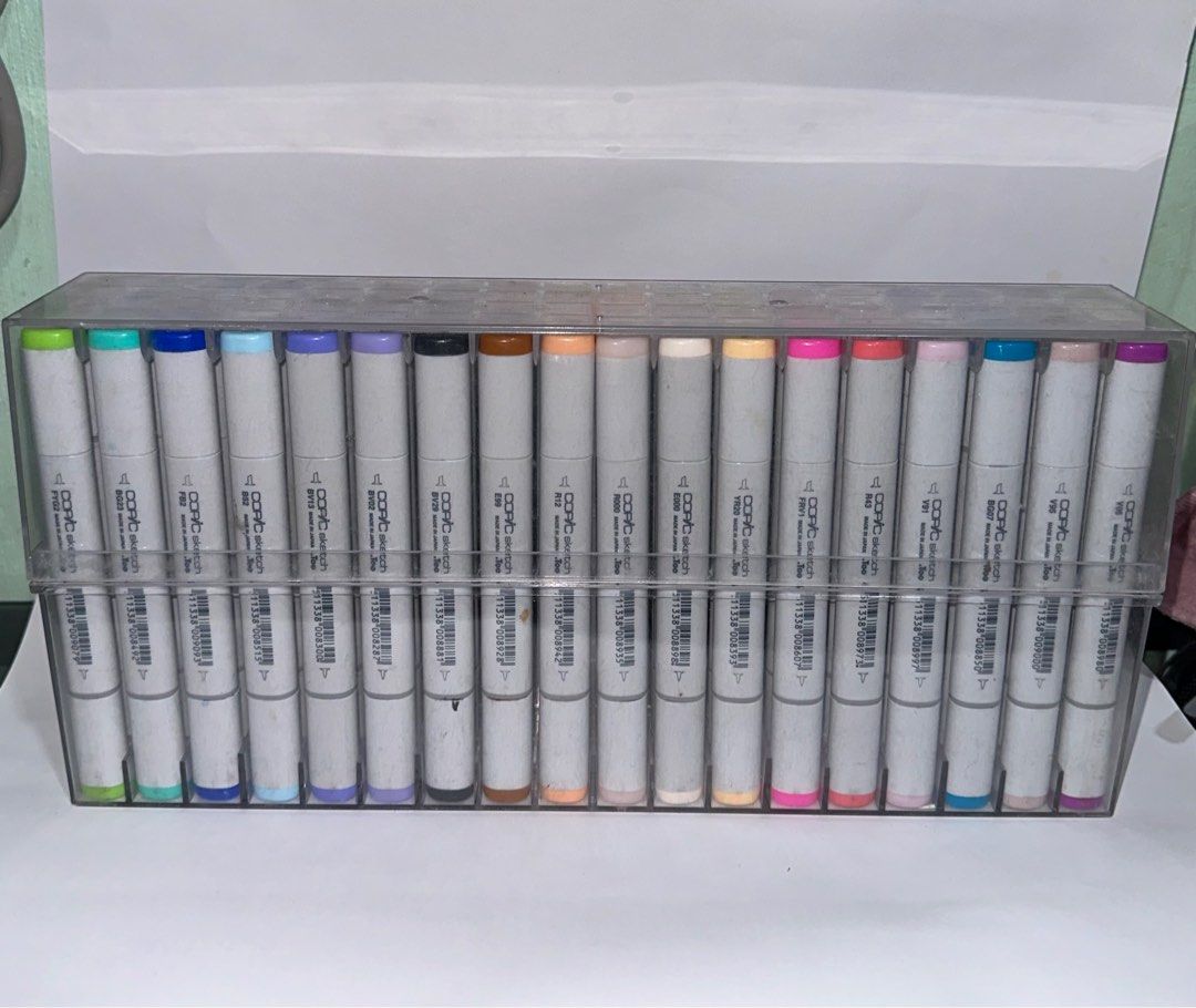 Copic Alocohol Markers (Category: Craft Supplies & Tools) located in Manila. Submitted by rylegalapin (Listing ID 1332229388, Image 1). Description: Original Copic Markers! from artbar issue: 50pcs working punong puno pa ng ink 22pcs dry na po .