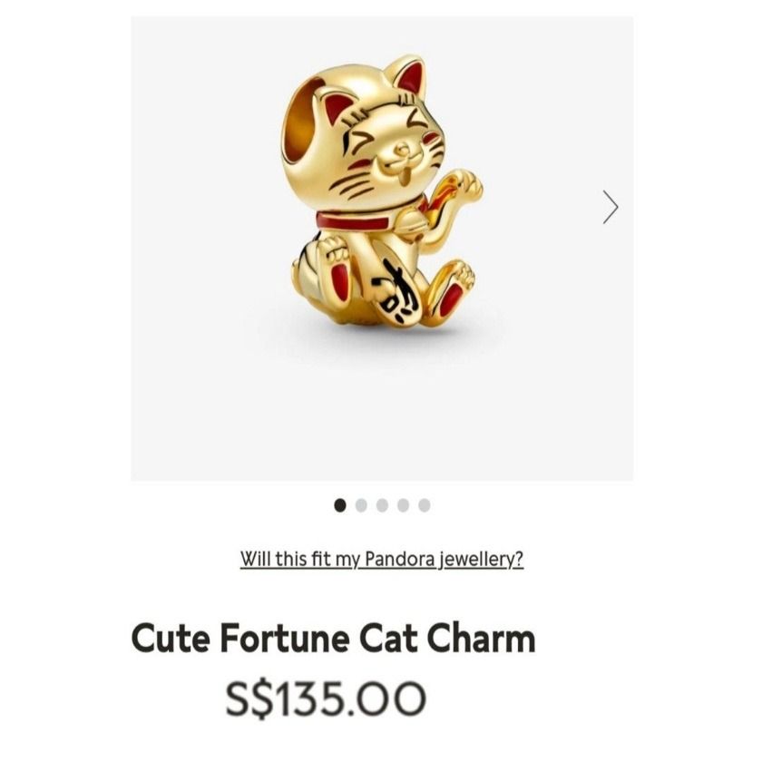 パンドラ Cute Fortune Cat Charm Cute Fortune Cat Charm