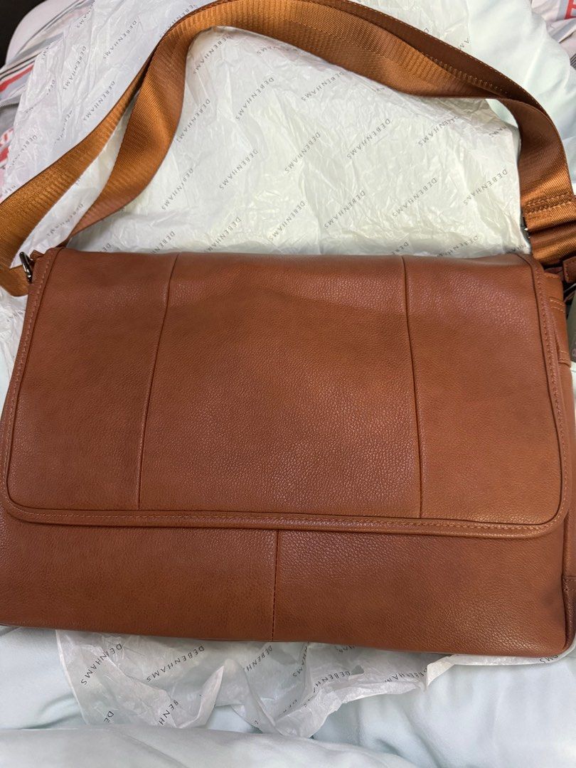 Debenhams Brown Leather Laptop Bag Men s Fashion Bags Briefcases on Carousell