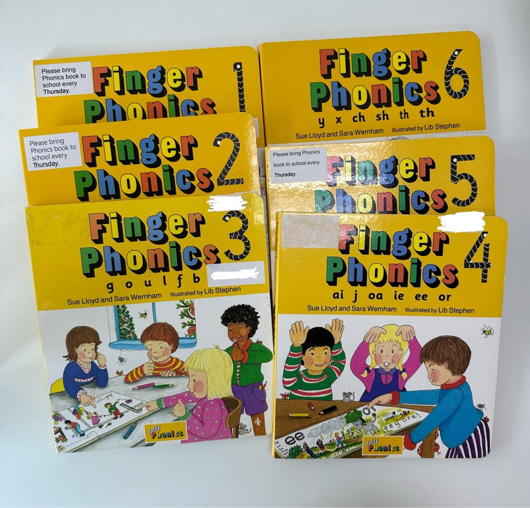 Jolly Phonics Finger Phonics set of Books 1-6, 興趣及遊戲