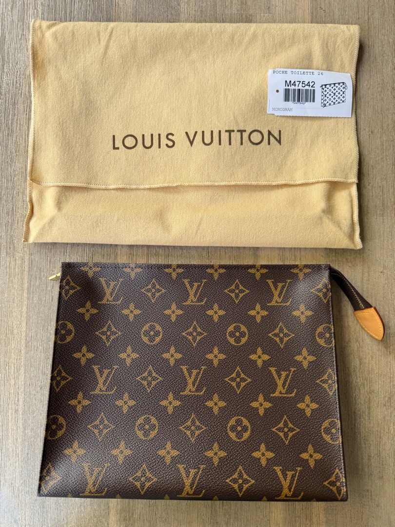 Like New Authentic LOUIS VUITTON Monogram Poche Toilette 26 Toiletry Bag Clutch Bag Make up pouch case Luxury Bags Wallets on Carousell
