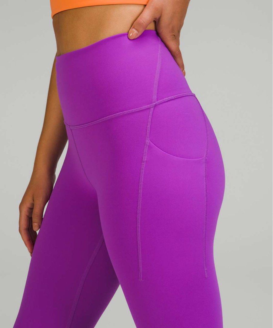 Lululemon Wunder Train Pocket Tights 25 Moonlit Magenta Size 6 Women s Fashion Activewear on Carousell