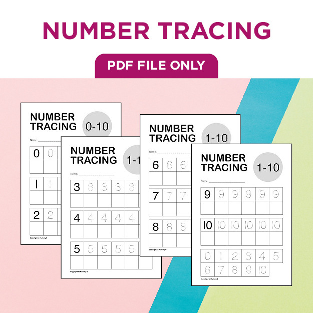 Number Tracing for Kids [PDF file - Self Printing], Hobbies & Toys ...