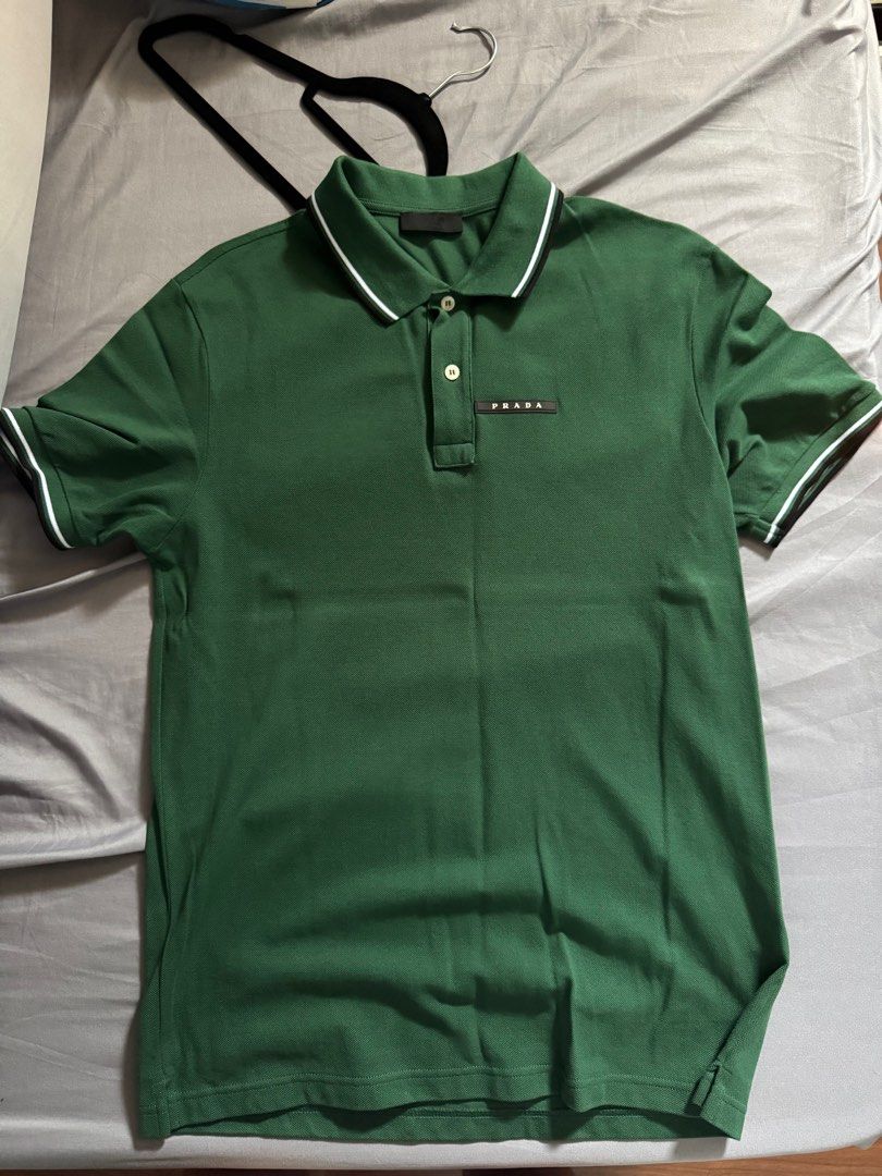 Green prada polo shirt outlet
