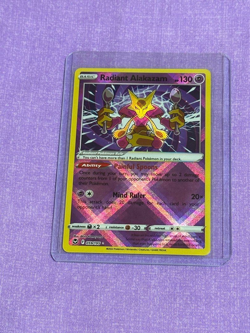 Radiant Alakazam #59 Pokemon Silver Tempest, Hobbies & Toys, Toys & Games  on Carousell