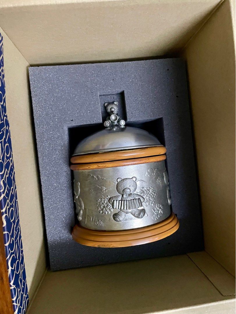 Royal Selangor Pewter Teddy Bears Picnic Music Box Height 16cm Round 12.5cm with Box Paper Bag Furniture Home Living Home Decor Other Home Decor on Carousell
