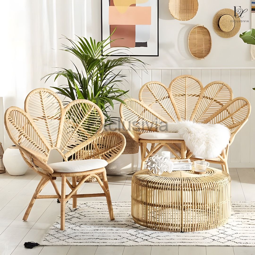 Rustic rattan chair best sale