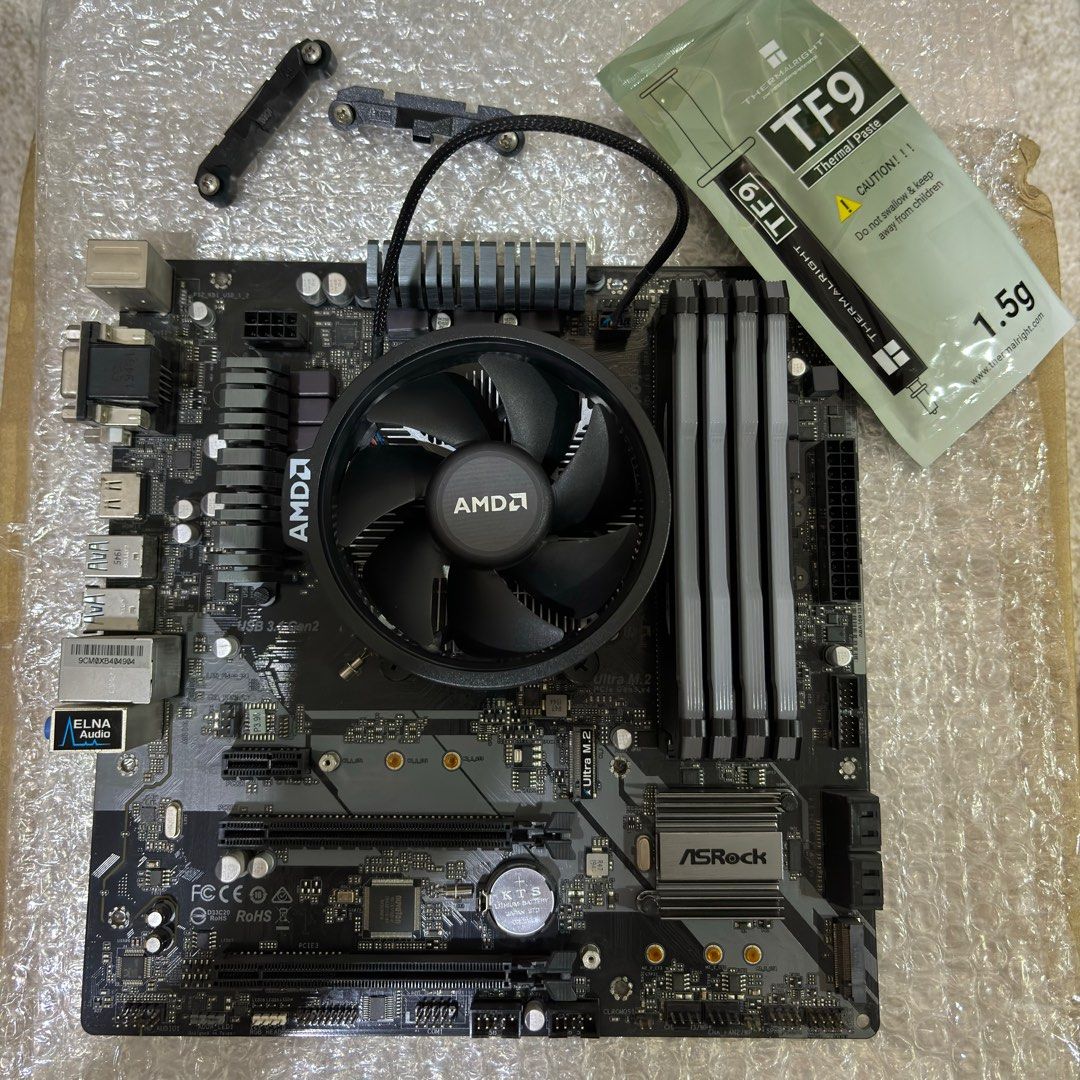 Ryzen 5 2600 Asrock B450m Pro4 32GB Corsair Vengeance RGB Pro 8GBx4 3200MHz CL16