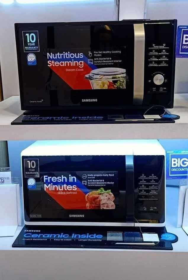SAMSUNG MICROWAVE OVEN (BESPOKE AND STYLISH DESIGN) (Category: Ovens & Toasters) located in Manila. Submitted by chuck_claros (Listing ID 1332103840, Image 1). Description: SAMSUNG MICROWAVE OVEN (BESPOKE AND STYLISH DESIGN) ☑️BRAND NEW FACTORY SEALED UNIT WITH OFFICIAL SALES INVOICE AND WARRANTY 🔻SALE!!! SALE!!! SALE!!!🔻 🔻!!! DISCOUNTED PRICE !!!🔻 ◽(MODEL NO.) 23 LITERS - MS23K3513AW - SALE PRICE - 5,250 23 LITERS - MS23K3515AS - SALE PRICE 