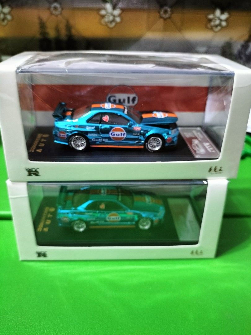 Skyline R34 Chrome Gulf Demon King Auto Hot Wheels Inno64 Jhonny Lightning,  Hobbies & Toys, Toys & Games on Carousell