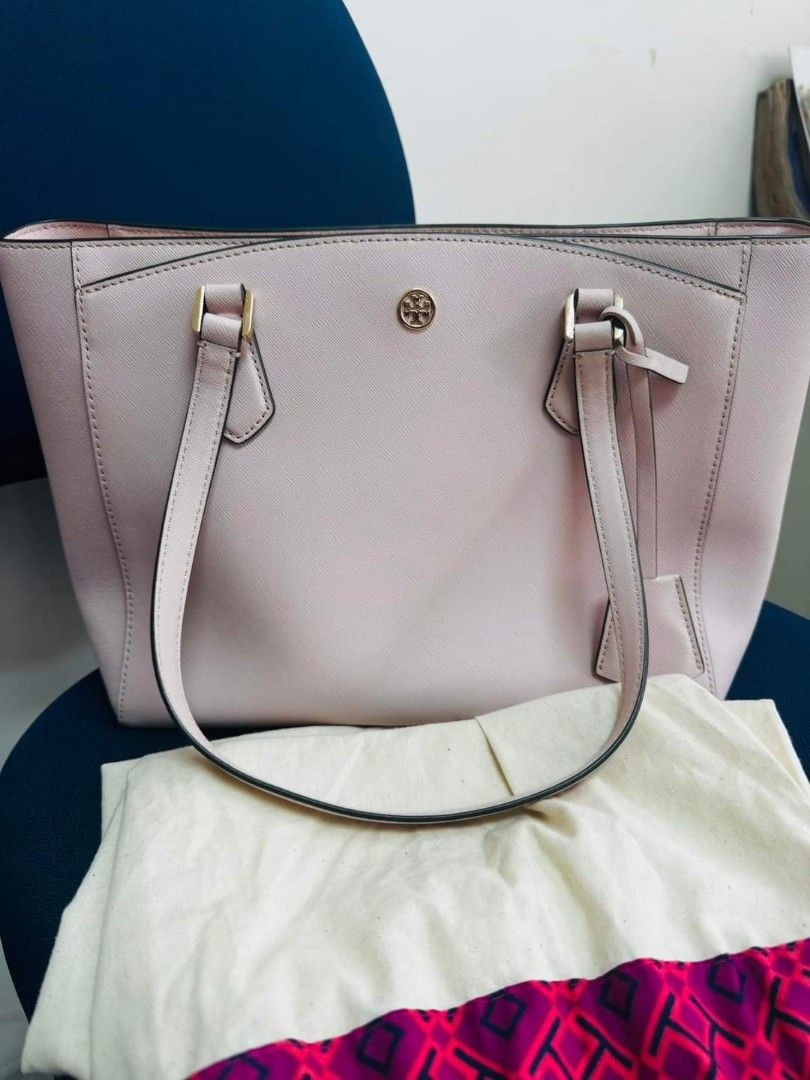 Tory burch robinson tote shell pink deals