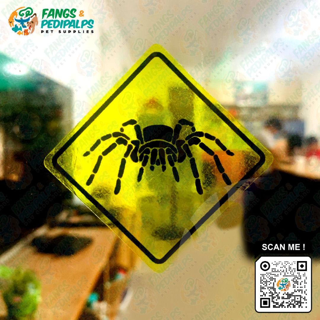 WARNING SIGN DECAL (TARANTULA & SCORPION) (Category: Homes & Other Pet Accessories) located in Taguig. Submitted by fangsnpedipalps (Listing ID 1131156656, Image 1). Description: The purpose of having Warning Sign in enclosures is to identify and warn others who may be curious to look. Material: Transparent Vinyl Designs: 👉 Tarantula 👉 Scorpion 👉 Centipede 👉 Python Price: 💸 1.5 in x 1.5 in - P11.00 💸 2.0 in x 2.0 in - P13.00 Note: ✅ Please 