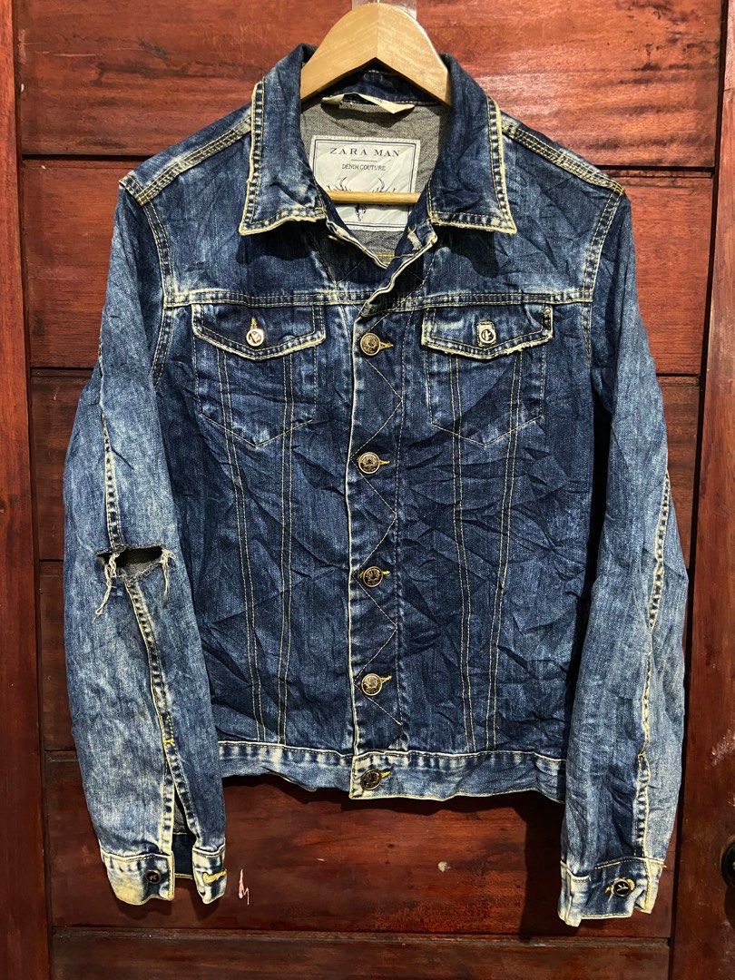 Zara denim couture jacket new arrivals