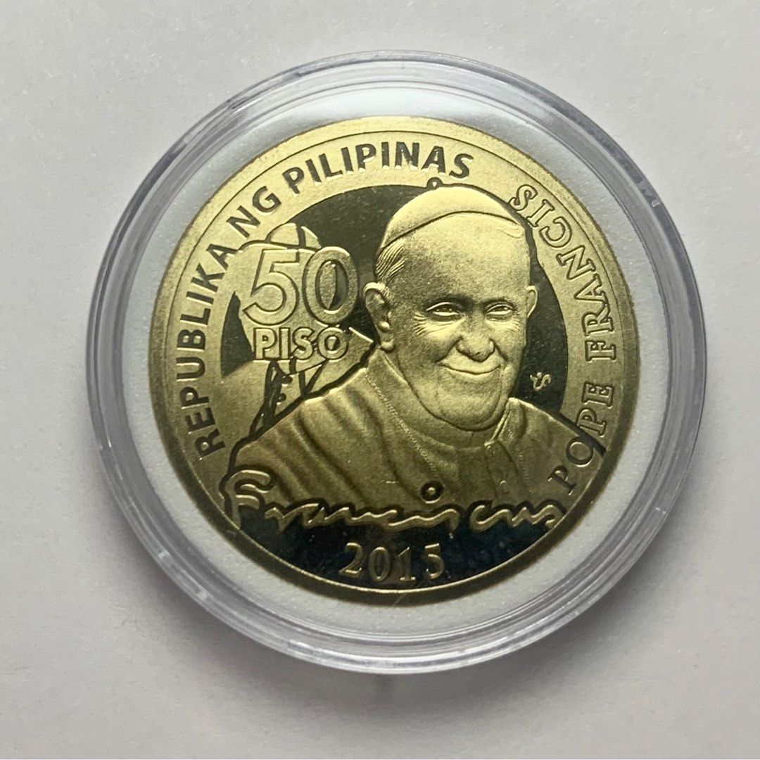 2015 50 piso Pope Francis Commemorative Coin - Brilliant Uncirculated,  Hobbies & Toys, Memorabilia & Collectibles, Currency on Carousell