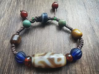 十幾年前臺灣天珠工藝罕有佛心蓮花天珠25mm手串64227740613251110