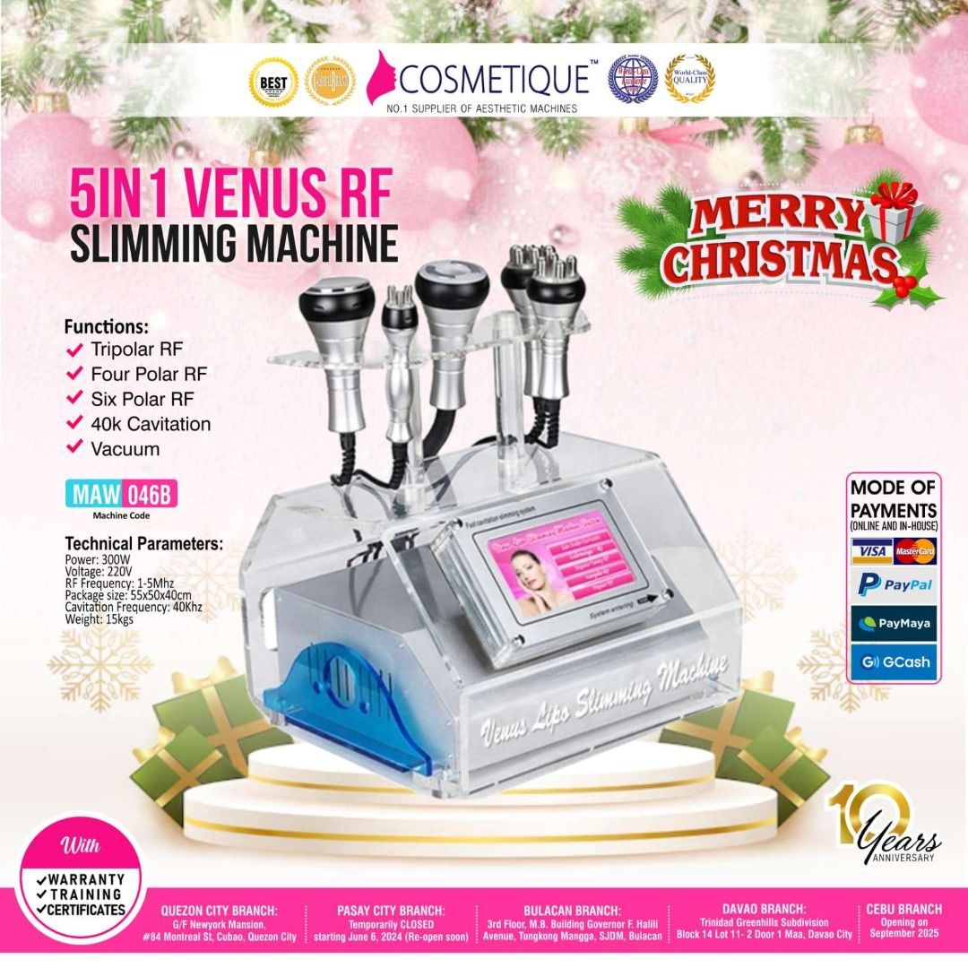 5 in 1 Venus RF Slimming Machine (Category: Face Care) located in Quezon City. Submitted by mlacosmetiquenoime (Listing ID 1332284726, Image 1). Description: .
