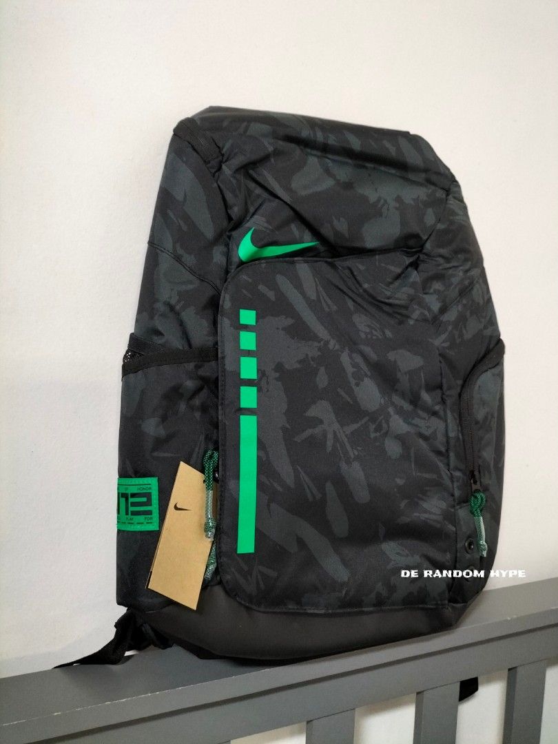 💯% authentic Nike elite hoops black green Nike backpack/ Nike
