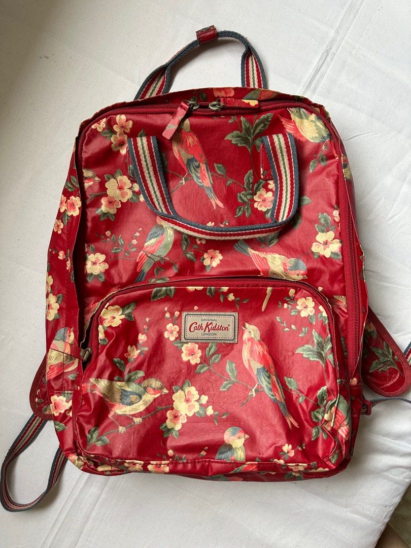 Authentic Cath Kidston Mattbackpack British Birds Berry Backpack