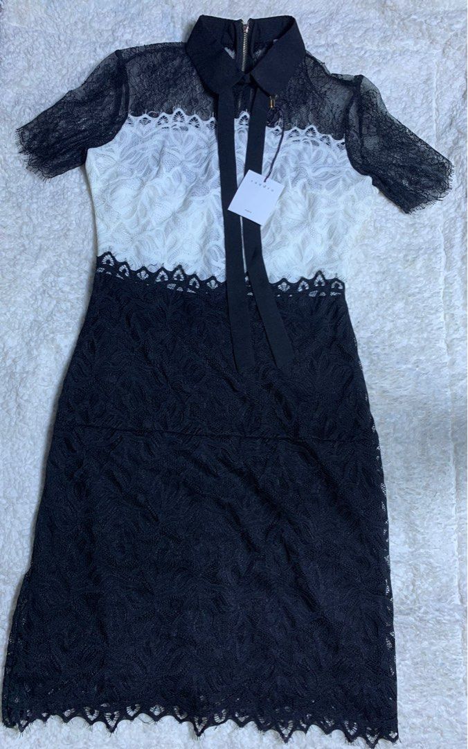 Authentic Sandro Paris Two- Toned Lace Dress, Women's Fashion, Dresses &  Sets, Dresses on Carousell