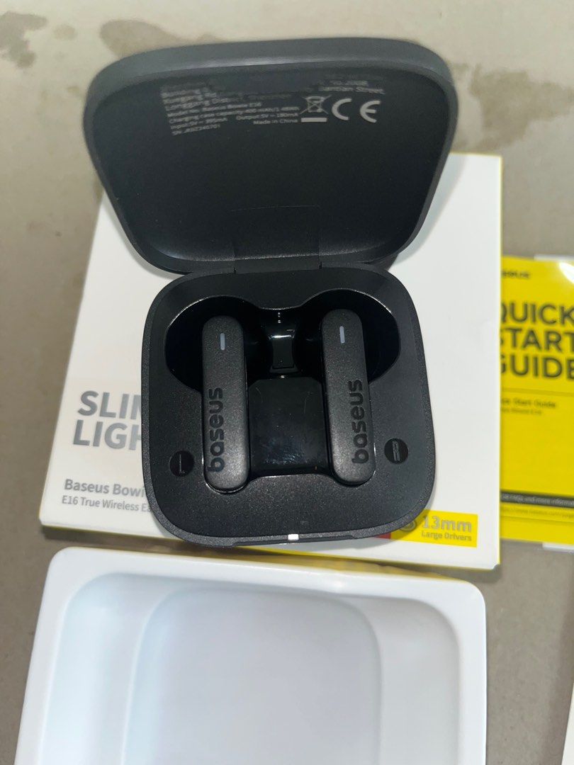 Baseus E16 TWS (Category: Earphones) located in Pasig City. Submitted by muymuy525 (Listing ID 1332332212, Image 2). Description: ‼️RUSH RUSH RUSH‼️ Baseus E16 TWS Brand New fresh out of the box Used 1x for testing Ordered from official store 500 only!!! RFS: Extra Pasig Rosario Area shipping via lalamove shouldered by buyer .