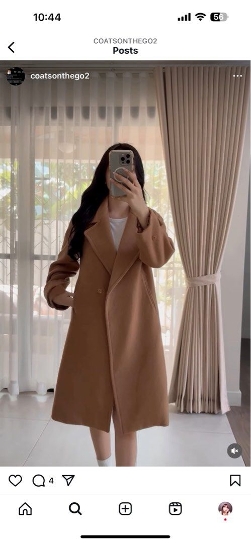 Coatsphl Wool Coat Autumn Spring Brown Fall Color Paris Brand Women s Fashion Coats Jackets and Outerwear on Carousell