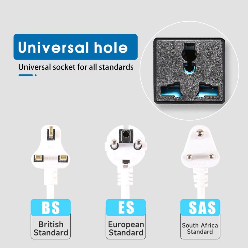 Extension plug extension cord 6 Way Extension Socket with USB+Type-c ...