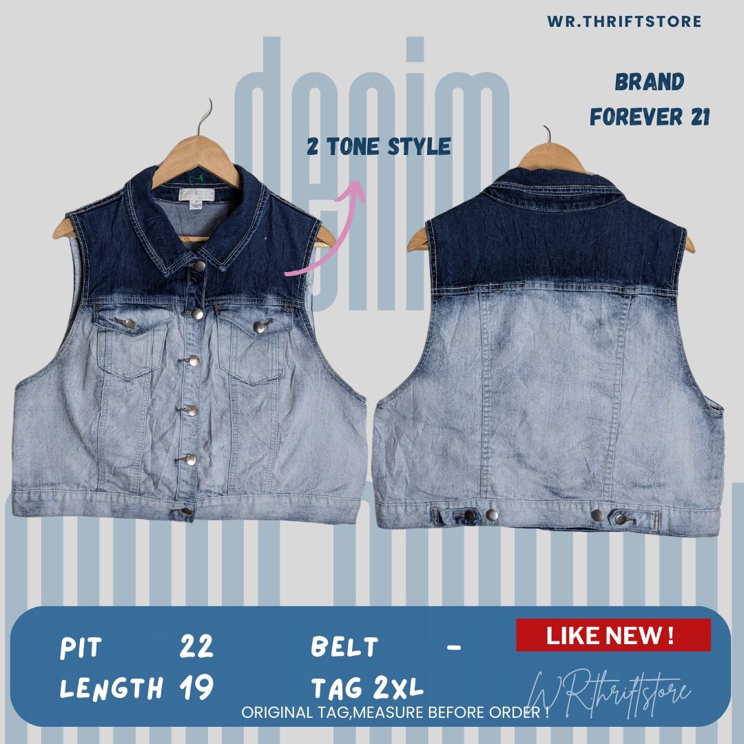 Forever 21 2 Tone Denim Vest