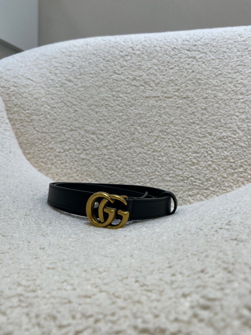 GUCCI GG Logo Belt Gold Buckle G 2cm size 75 409417 AP00T 1000 Carousell