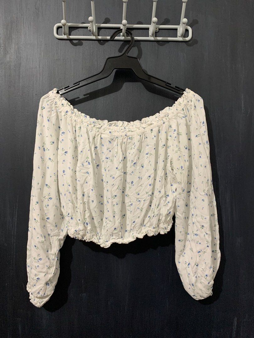 H&m floral off shoulder top clearance