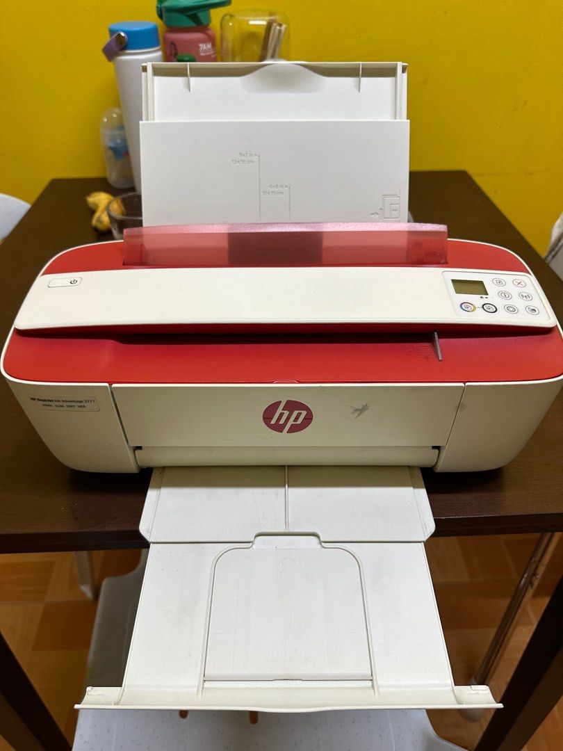 HP DeskJet Ink Advantage 3777 Printer (Category: Printers, Scanners & Copiers) located in Mandaluyong City. Submitted by andreannf (Listing ID 1332384186, Image 3). Description: Working but has alignment issues; needs troubleshooting Needs cleaning as well due to spilled ink With free brand new black ink cartridge Comes with power cord and USB cable (no box) Loc: Mandaluyong .