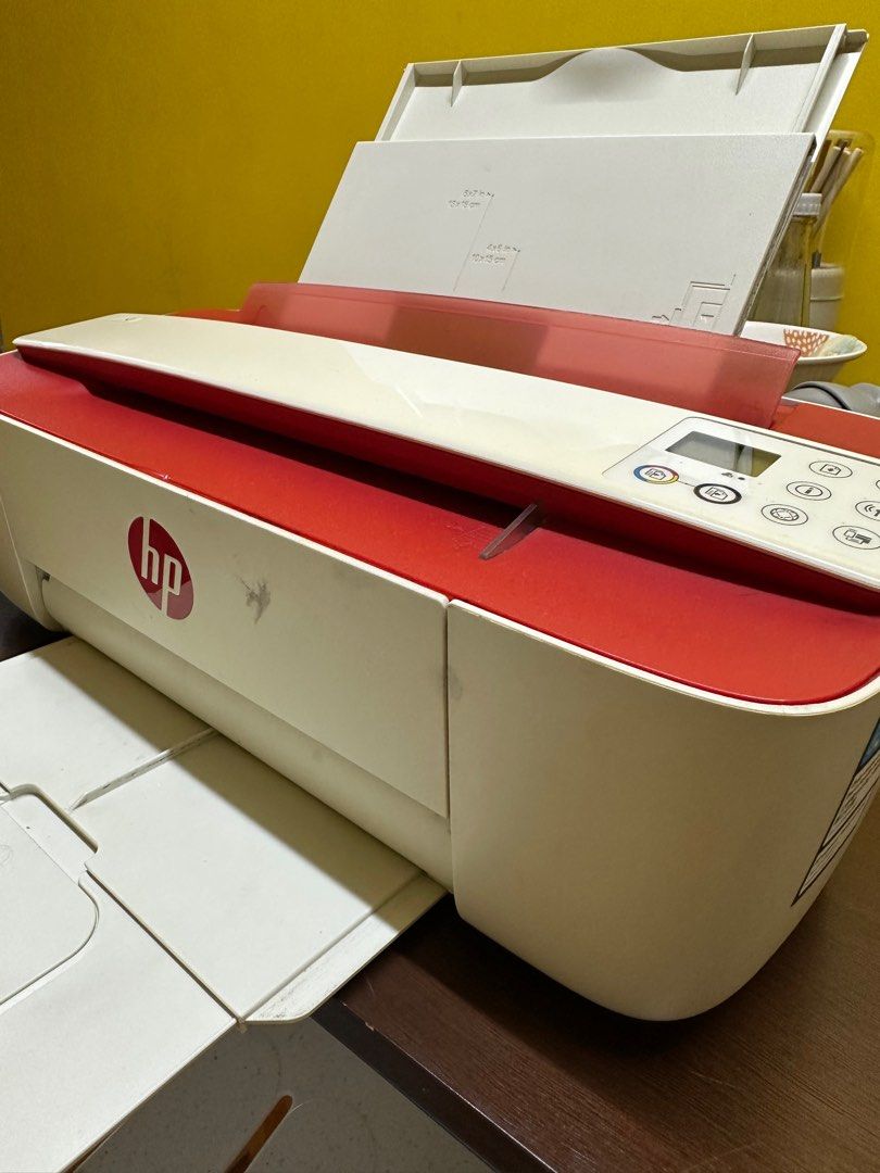 HP DeskJet Ink Advantage 3777 Printer (Category: Printers, Scanners & Copiers) located in Mandaluyong City. Submitted by andreannf (Listing ID 1332384186, Image 2). Description: Working but has alignment issues; needs troubleshooting Needs cleaning as well due to spilled ink With free brand new black ink cartridge Comes with power cord and USB cable (no box) Loc: Mandaluyong .